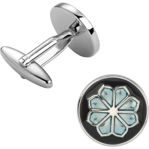 The high-end mens shirts Cufflinks Brand Jewelry Blue Floral Cufflinks fashion design style French shirt accessories