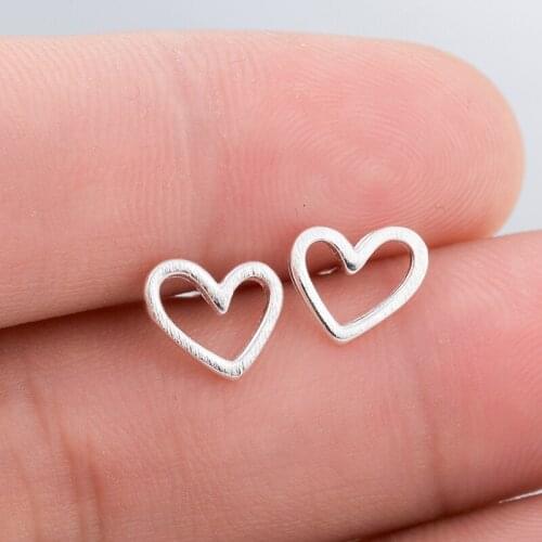 Yiustar Women Korean Earrings Hollow Heart Stud Earrings for Women Girls Jewelry Fashion Femme Ear Stud Piercing Earrings Gifts