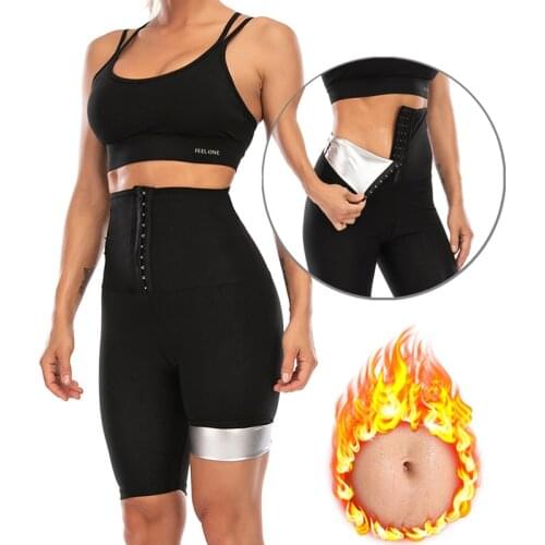 Women Waist Trainer Sweat Sauna Pants Body Shaper Shorts Weight Loss Slimming Shapewear Tummy Hot Thermo Sweat Leggings Fitness
