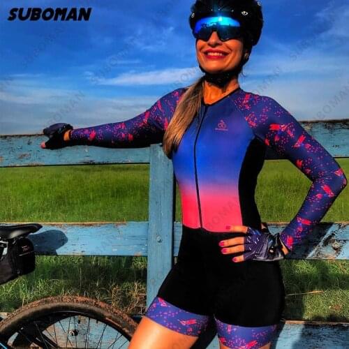 2021 suboman bike Sexy Bodysuit women Triathlon One Piece enduro Jumpsuit Team MTB Gel Pad Short Sleeve mountain bike Uniform