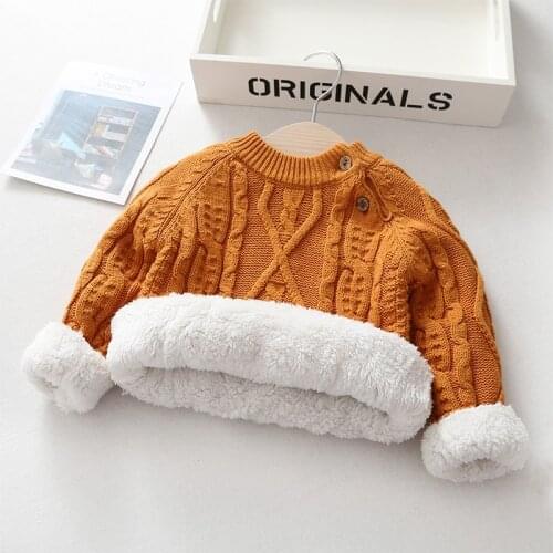 Winter Baby Boys Sweaters Unisex Snow Clothes Warm Fur Pullover Child Christmas Outerwear For Girl Kids knit Top First year