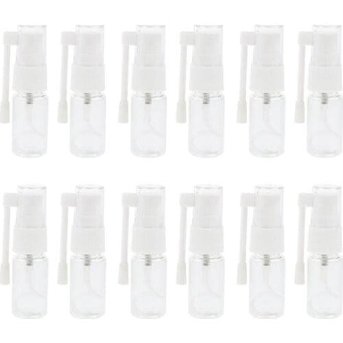 12 Pieces Empty Nasal Spray Refillable Bottle Oral Care Mist Atomizer