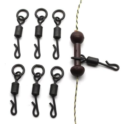20PCS Carp Fishing Accessories Quick Change Swivels Fishing Tackle Round Rolling Rig Ring Swivels Connector Carp Fishing Tools