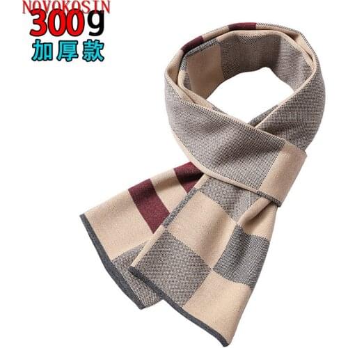 2018 Faux Cashmere Warm Winter Designer Fashion Plaid Fashion Long Black Grey White Male Ring Scarf Men Striped Thick Shawl