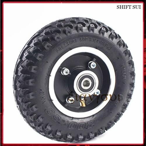 8" Electric Scooter Tyre Tube With Wheel Hub Scooter 200x50 Tyre Inflation Electric Vehicle Aluminium Alloy Wheel Pneumatic Tire