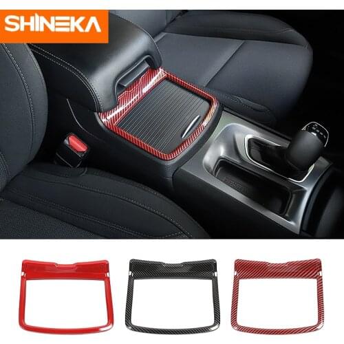 SHINEKA Interior Accessories for Dodge Charger 2011+ Car Cup Holder Decoration Frame Cover Stickers for Dodge 300C 2011