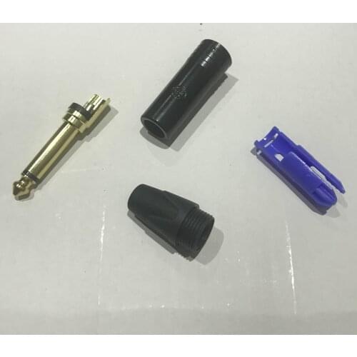 5pcs 6.35mm Jack Audio Connector NP2X for Mono, Zinc Alloy Material, 1/4" 6.3mm Male Plug Microphone Amplifier Jack 4.9