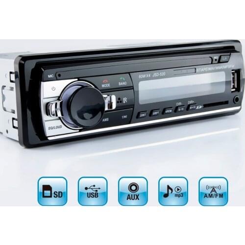 Car Radio Stereo Player Digital Bluetooth Car MP3 Player 60Wx4 FM Radio Stereo Audio Music USB/SD with In Dash AUX Input