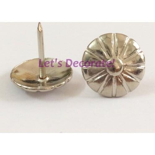 Free DHL shipping 1500pcs/lot 16mm Nickel Color With Daisy Flower Design Home or Garden Decorative Tack/Hobnail, Upholstery Nail