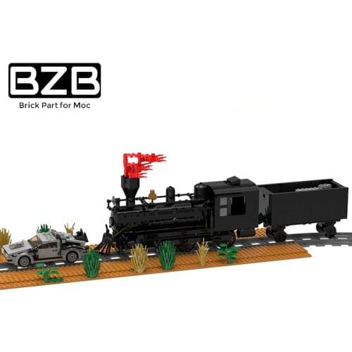 BZB MOC Back to the City Future High-tech Train Track Electric Train Creative Building Block Model Kids DIY Toys Boys Best Gifts