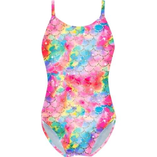 Kids Girls Children Dancer Ballet Leotard Ballet Dance Wear Gymnastic Fish Scales Pattern Leotard for Stage Performance Clothes