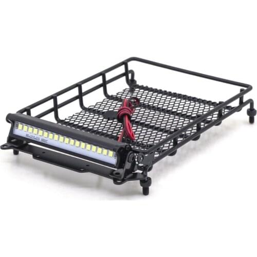 For MN D90 D91 D99 MN90 MN99S 1/12 RC Car Upgrade Parts Metal Luggage Carrier Tray Roof Rack with LED Light Accessories