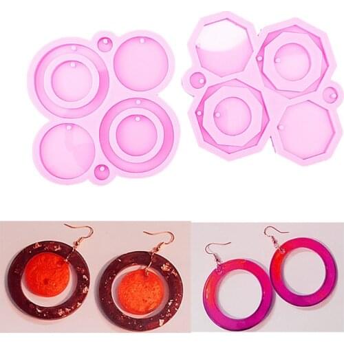 Geometry Earrings Epoxy Resin Mold Keychain Ear Drops Dangle Pendant Silicone Mould DIY Crafts Necklace Jewelry Making Tools