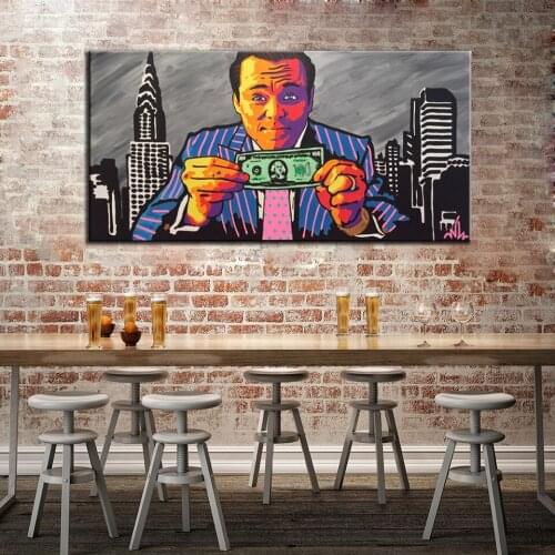 Graffiti Art Large Canvas Painting Man And Money Poster Print Wall Art Wall Pictures For Living Room Home Decor Artwork