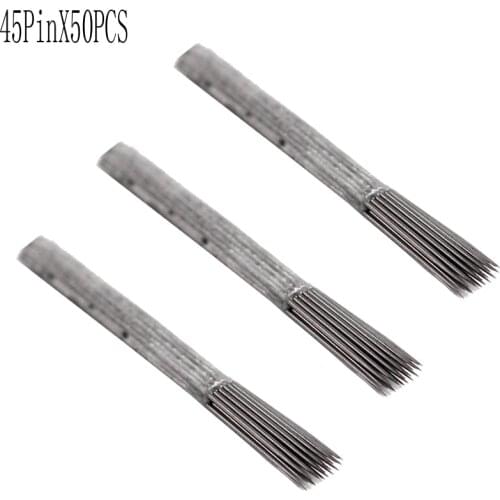 Newest design Fast eyebrow permanent make up 45pin round blades microblading tebori needles for fog eyebrow 50PCS