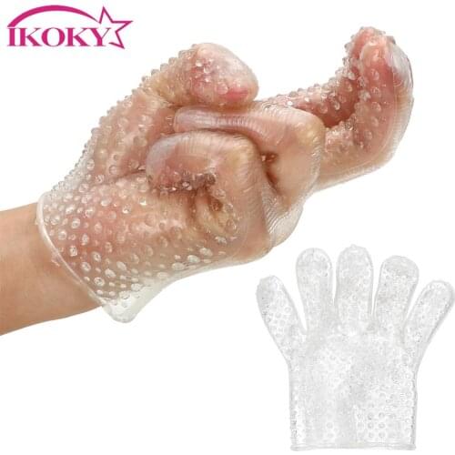 IKOKY Female Masturbation Finger Sleeve Flirting Finger Gloves G-spot Clitoris Stimulator Adult Products Sex Toys For Women