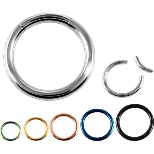 1PC Steel Tiny Nostril Segment Septo Nose Rings Captive Ear Nose Hoop Piercings Clip on Helix Rings Body Jewelry 6 Colors