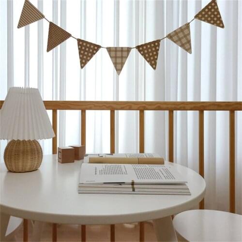 Korean Style Forests Wooden Banners Baby Shower Wall Decorations Birthday Party Decor Wooden Bunting Birthday Flags Ornament