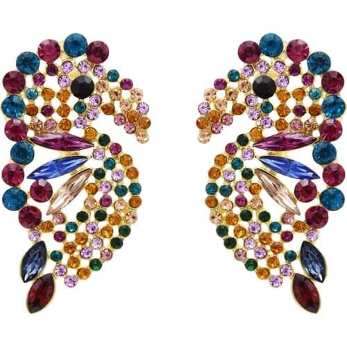 Colorful Boho Crystal Drop Earrings Wedding Jewelry Bird Animal Dangle Earring Brincos Statement Lovely Party Birthday Gift