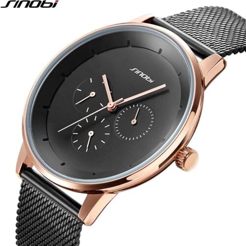 SINOBI Mens Watch Top Brand Luxury Wrist Watch Men Watch Waterproof Auto Date Week Watches Clock relogio masculino reloj hombre