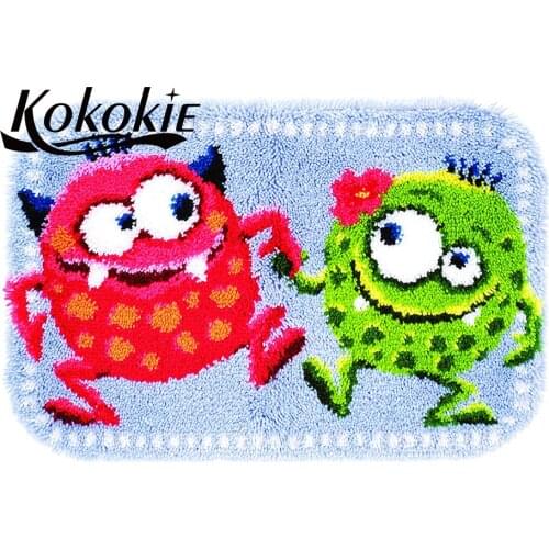 Latch hook kits rug vloerklee diy tapijt cartoon pattern mat cross stitch kits cushion Crocheting embroidery needlework kits