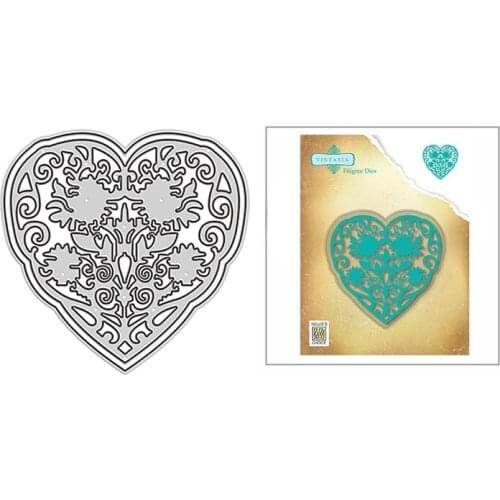 2021 New Blooming Heart Frame Metal Cutting Dies for DIY Scrapbooking Decoration and Card Making Paper Craft Embossing No Stamps