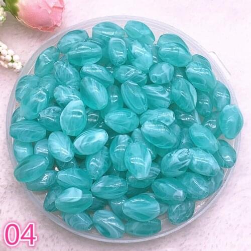 New 30pcs 13x8x7mm Imitation Stone Beads Oval Shape Acrylic Beads for Jewelry Making DIY #04