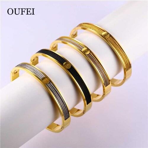 OUFEI Chain Bracelet For Women Stainless Steel Cuff Bracelets Bangles 2020 Fashion Jewelry Bracelet Free Shipping