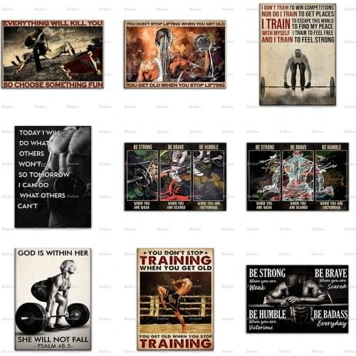 Bodybuilding Movement Fitness Weightlifting Girl Poster God Is Within Her She Will Not Fall Wall Art Prints Home Decor Canvas