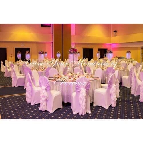 2 tiers Silver Flower Stand Crystal Table Centerpiece with bead strands Wedding decoration 10pcs/lot