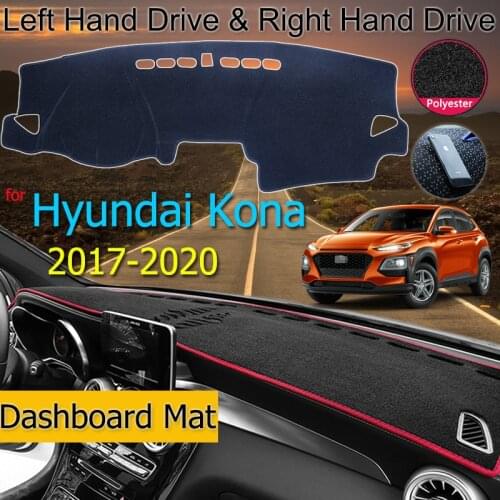 For Hyundai Kona Kauai 2017-2020 Anti-Slip Mat Dashboard Cover Pad Sunshade Dashmat Carpet Car Exterior Rug Cape Accessories