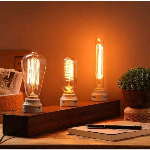 Retro Novelty 40W E27 ST64 G80 G95 G125 Warm White Color A19 Incandescent Vintage Edison Light Bulb Filament Light AC220-240V