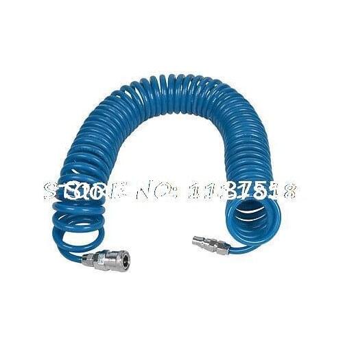 Blue 9m 29.5Ft 8mmx5mm PU Coil Pneumatic Hose Tube for Compressor Air Tool