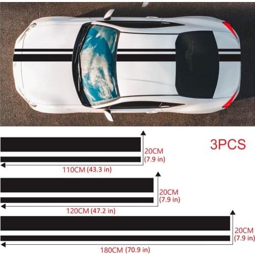 3Pcs Long Stripe Racing Car Stickers Auto Stylish Decals Vinyl DIY Car Racing Sports Stickers Auto Decoration Accessories