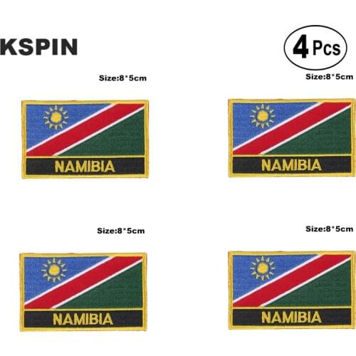 Namibia Rectangular Shape Flag Iron on Saw on Patches Embroidered Flag Patches National Flag Patches for Clothing