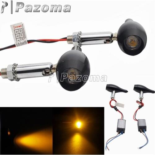 2 Colors Universal 10mm Bolt Motorcycle Led Turn Signals Light For Harley Cafe Race Bobber Cruise Suzuki Brake Indicator Lamp