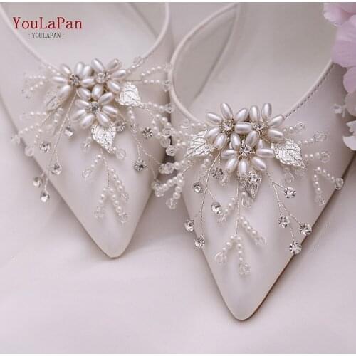 YOULAPAN X08 High Heels Shoes Accessories Simulation Hollow Leaf Hair Vine Beaded Alloy Clear Crystal Gif for Girls