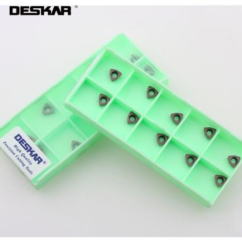 10PCS DESKAR WCMX030208 WCMX040208 WCMT050308 WCMT06T308 WCMT080412 MF LF6118 U drill Inserts CNC Lathe Cutter Tool Parts