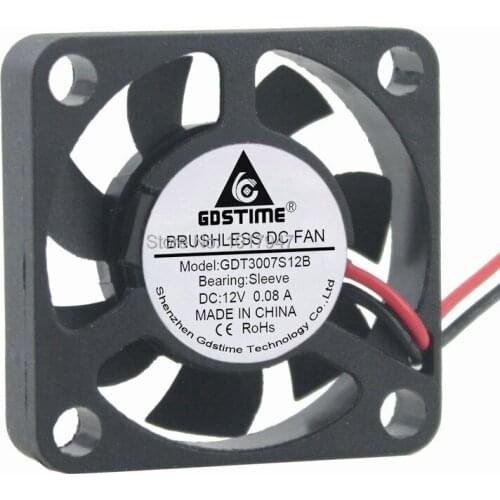 1000 pieces lot Gdstime 12V 2Pin 30x30x7mm 3cm 30mm 3007s DC PC case Brushless Radiator Fan