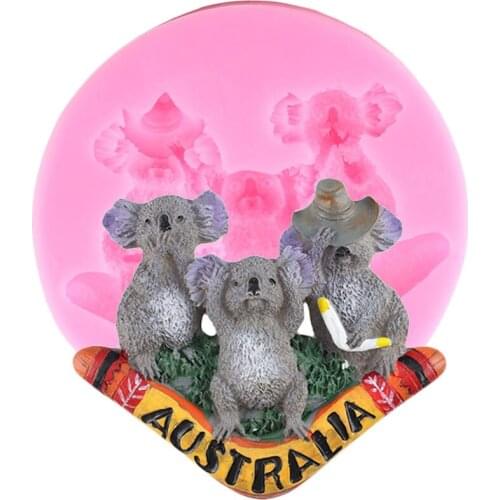3D Australian Bear Silicone Mold Baby Party Koala Candy Chocolate Fondant Molds Cake Decorating Tools Candle Clay Resin Moulds