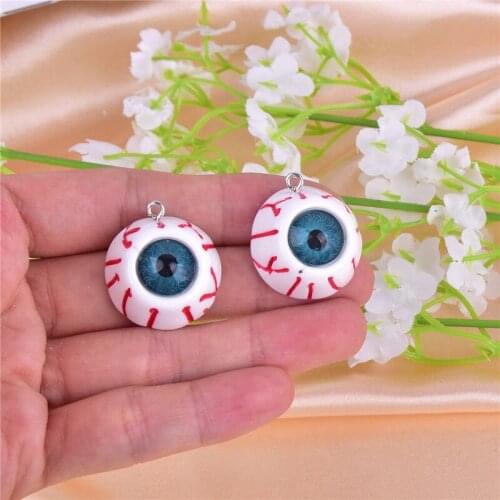 6pcs Halloween Blood Evil Eye Resin Charms Pendant for DIY Earring Keychain Jewelry Making