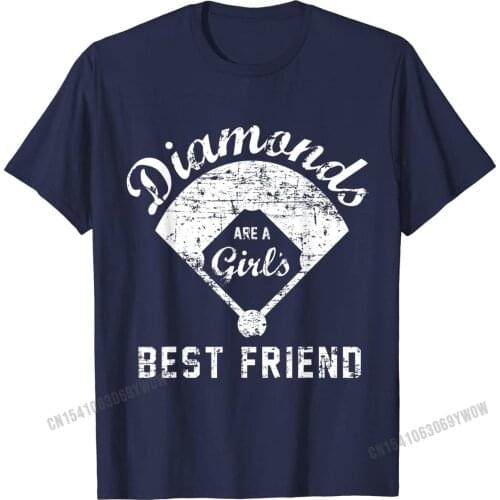 Diamonds are a Girls Best Friend T Shirt, Softball Mom Gift Men New Arrival Normal Tops & Tees Cotton Tshirts Printed