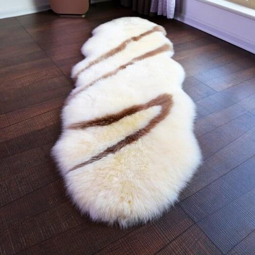 CX-D-168 60x180cm Australian Sheepskin Hairy Carpet for Living Room Bedroom Rugs Skin Fur Plain Fluffy Area Rugs Fur Mat