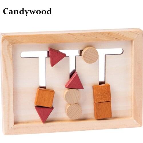 Montessori Wood Shape Matching Game Logical Reasoning Training Kids Early Educational Toys Baby Children Learning Toys