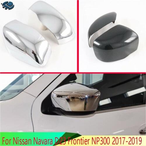 For Nissan Navara D23 Frontier NP300 2017-2019 ABS Chrome Door Side Mirror Cover Trim Rear View Cap Overlay Molding Garnish