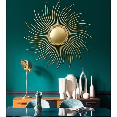 European Luxury Wrought Iron Round Wall Hanging Artwork Cafe Club Bar Wall Mural Crafts Home Livingroom Wall Sticker Decoration