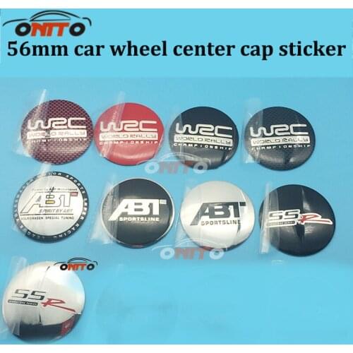 Good quality 4Pcs/set 56mm car Wheel Hub caps Emblem logo Covers sticker for WRC ABT SSR logo car Accessories car styling