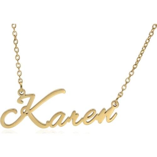 Custom name plate necklace Personalized Silver Gold Customized Stainless Steel Couple Jewelry Nameplate Initial Necklaces