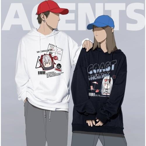 Anime Arknights Skadi W Hooded Hoodie Sweatshirt Coat Couple Cosplay Costume Loose Spring Autumn Student Pullover Tops