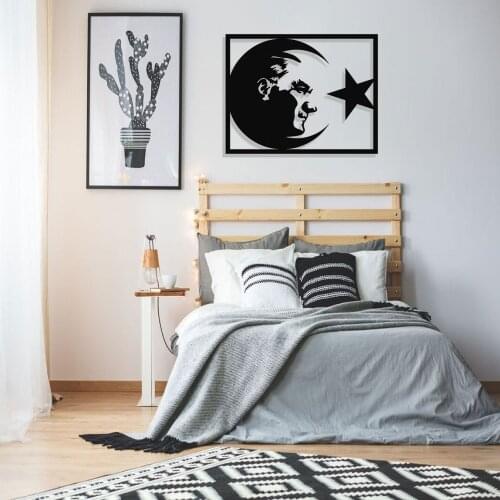 MIGNATIS Moon Star Ataturk Portrait Metal Wall Decor - Kitchen Wall Decor, Office, Wall Decorations for Living Room